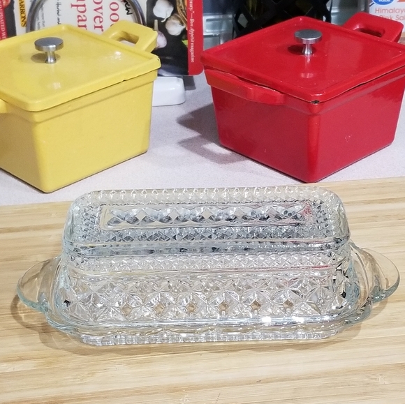 Anchor Hocking Other - Vintage Covered Butter Dish Butter Keeper Wexford Pattern Anchor Hocking